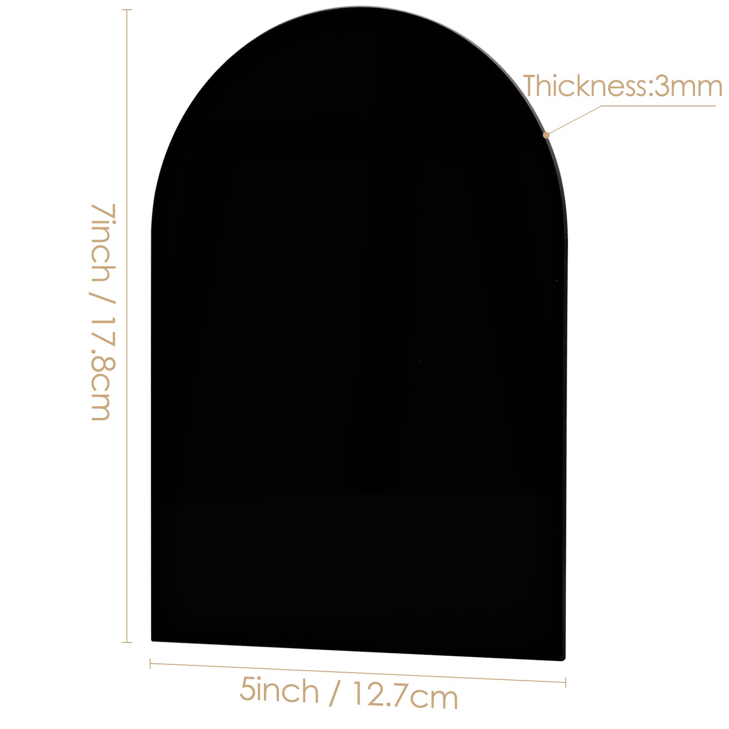 5X7 Inch Blank Black Arch Acrylic Sign | 10 Pack Arch Acrylic Blanks Acrylic Sheet 1/8 Inch Thick, Diy Acrylic Arch Table Number